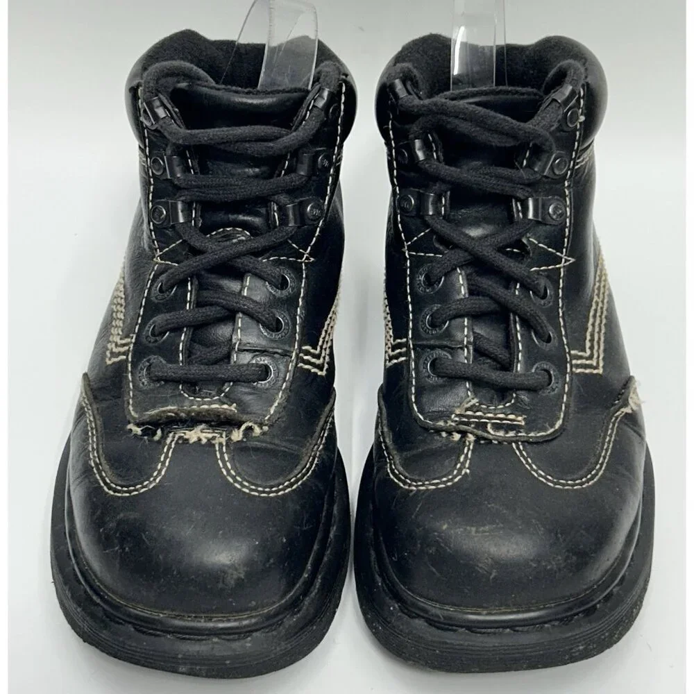 Vintage Dr Martens Boots Mens US 7 Brown 3 Eye Grizzly Ankle England 9234 RARE